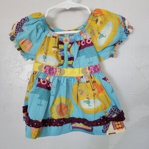Matilda Jane Paint by Numbers Baby Girl 6 Months Short Sleeve Shirt Duck Boat